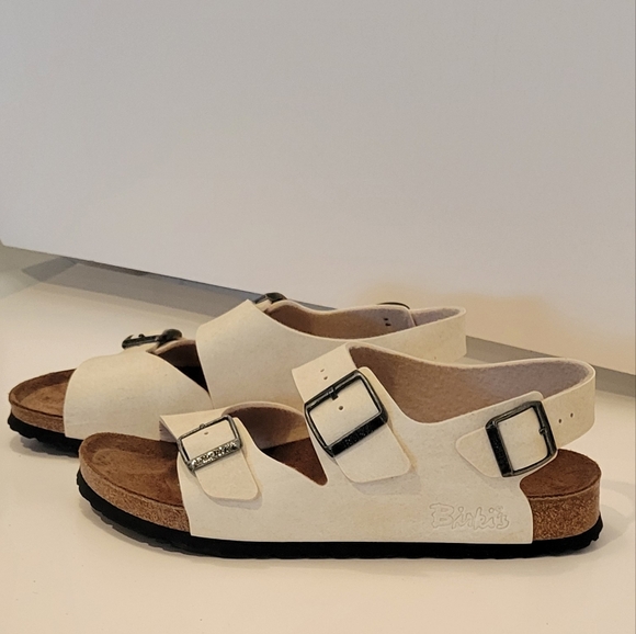 BIRKENSTOCK BIRKI'S LE MANS Off White Sandals Size 10 41 - Picture 3 of 9